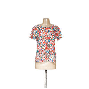 Ann Taylor Orange Floral Blouse M